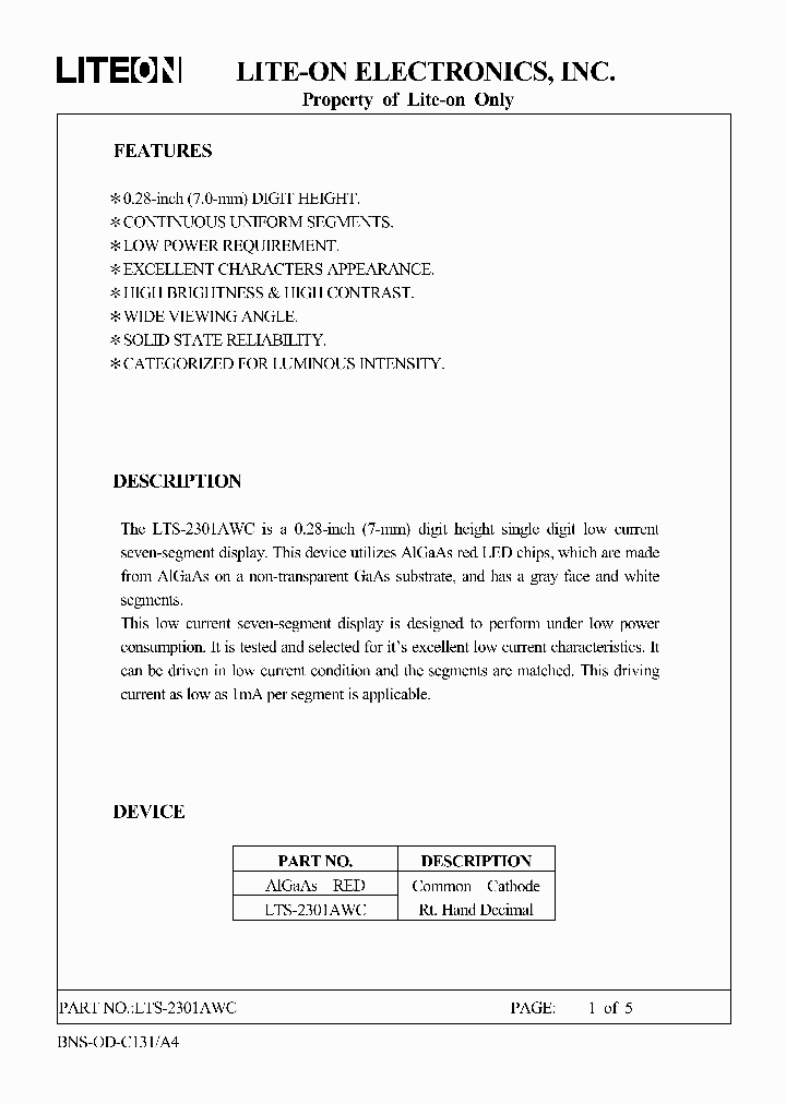 LTS2301AWC_1268389.PDF Datasheet