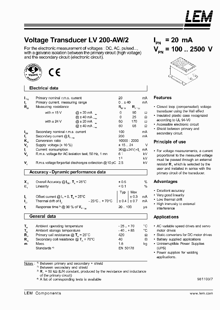 LV200-AW2_1268545.PDF Datasheet