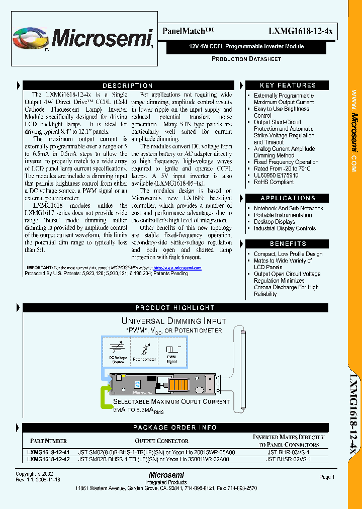 LXMG1618-12-4X_1268807.PDF Datasheet
