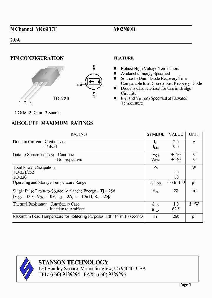 M02N60B_1268904.PDF Datasheet