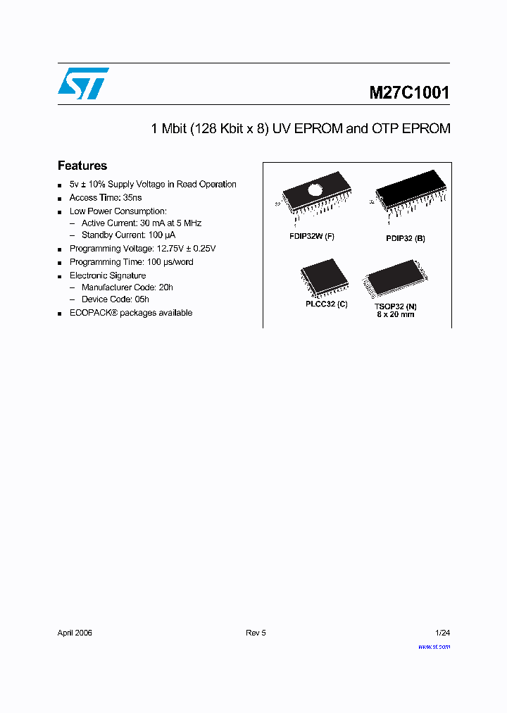 M27C1001-35FTR_734347.PDF Datasheet