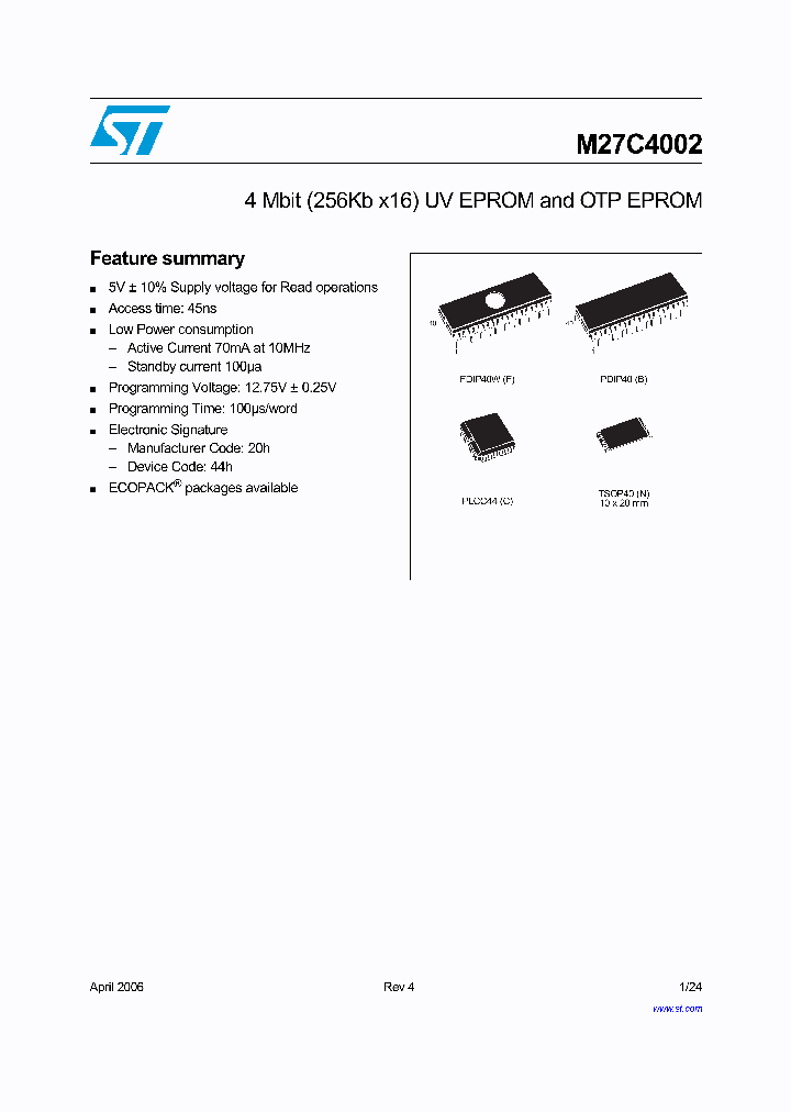 M27C400206_732805.PDF Datasheet