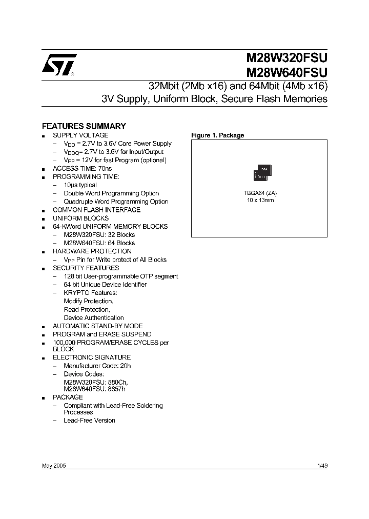 M28W640FSU_1171521.PDF Datasheet