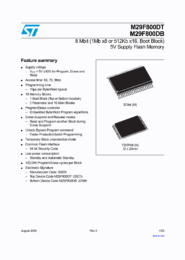 M29F800DT06_1269225.PDF Datasheet