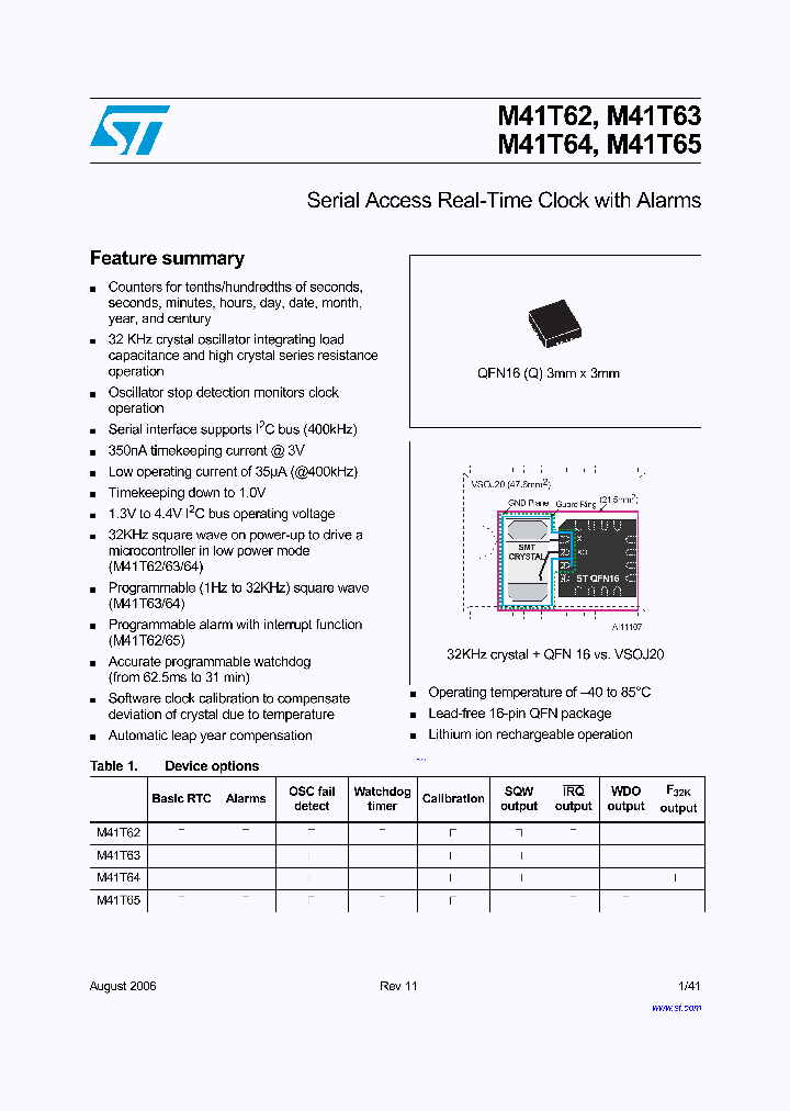 M41T6206_740421.PDF Datasheet