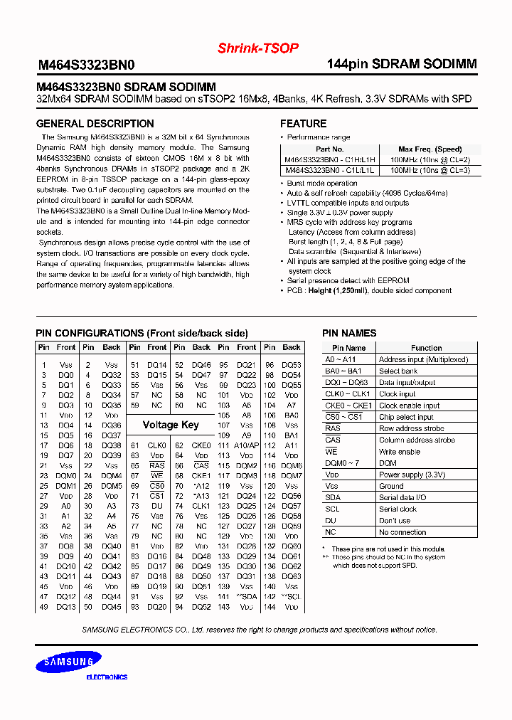 M464S3323BN0-C1LL1L_1269641.PDF Datasheet