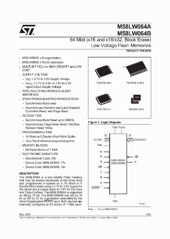 M58LW064_1185181.PDF Datasheet