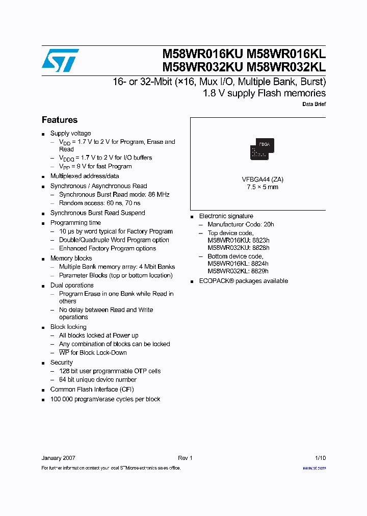 M58WR032KL_1158296.PDF Datasheet