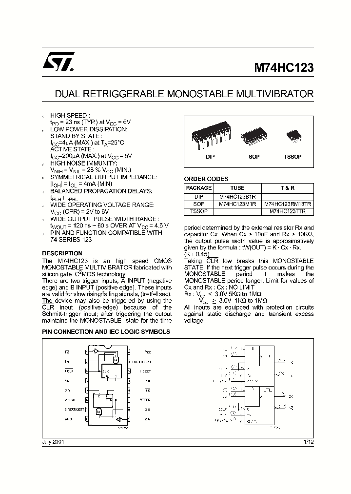 M74HC123TTR_1270701.PDF Datasheet