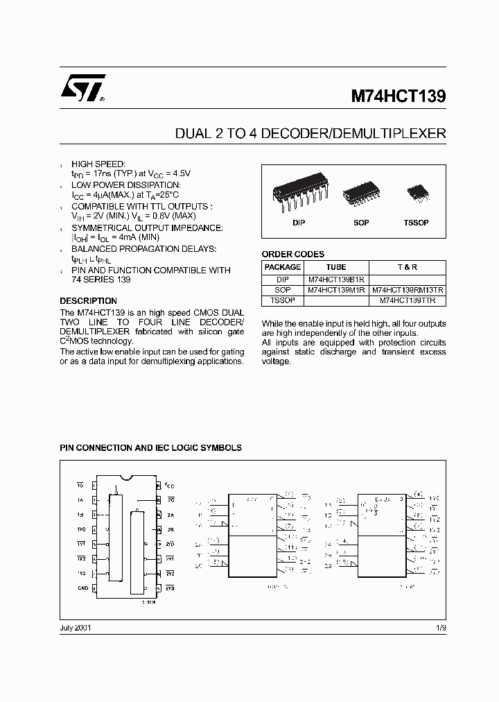 M74HCT139TTR_1270888.PDF Datasheet