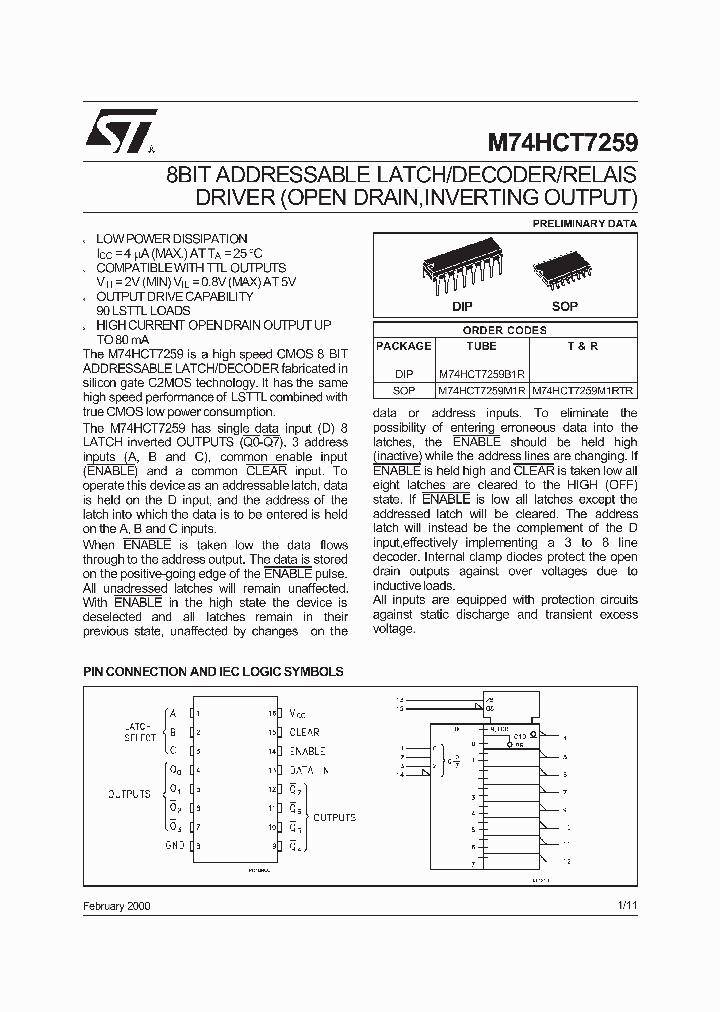 M74HCT7259M1RTR_1270921.PDF Datasheet