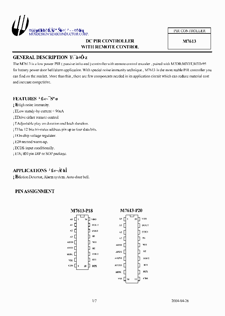M7613-P20_1270952.PDF Datasheet