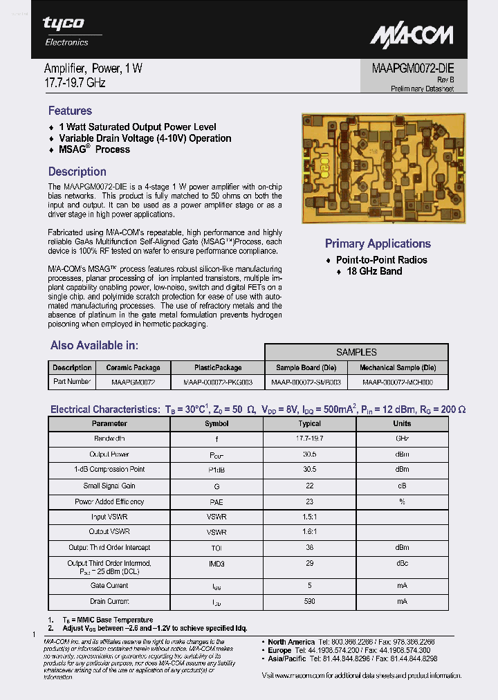 MAAPGM0072-DIE_663636.PDF Datasheet