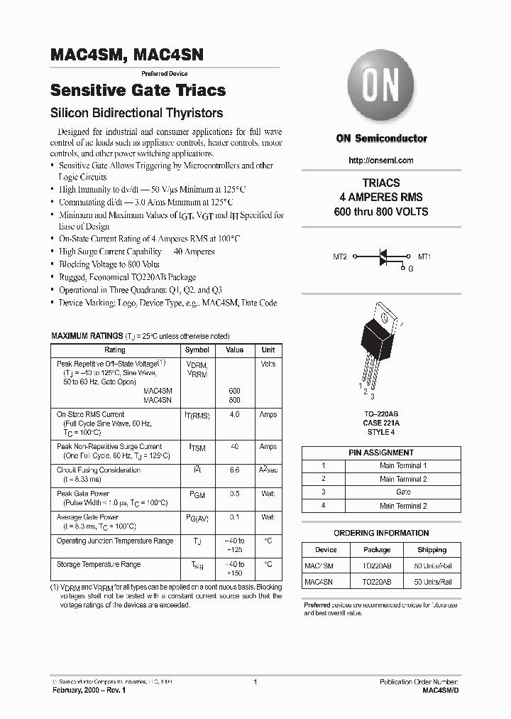MAC4SN_1271799.PDF Datasheet