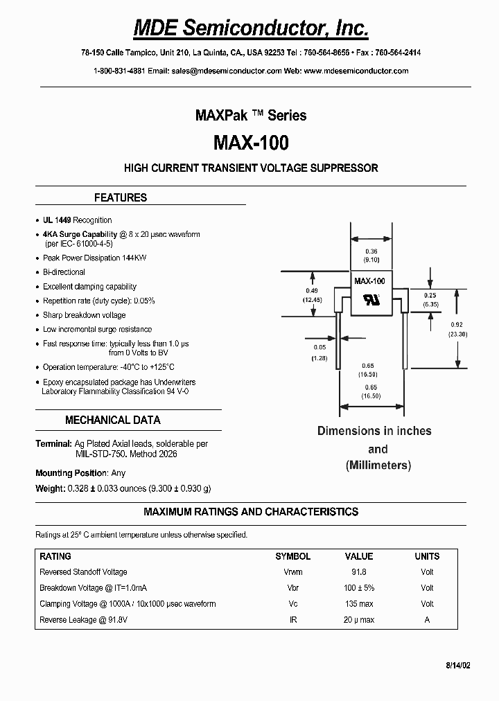 MAX-100_1272176.PDF Datasheet