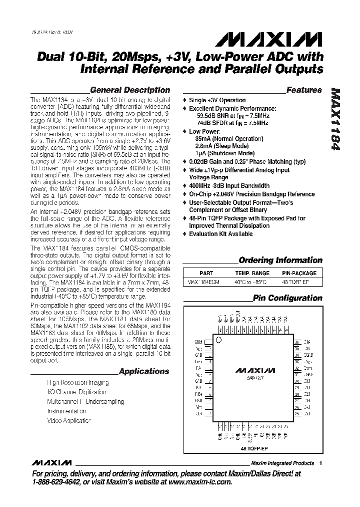 MAX1184ECM_1272252.PDF Datasheet