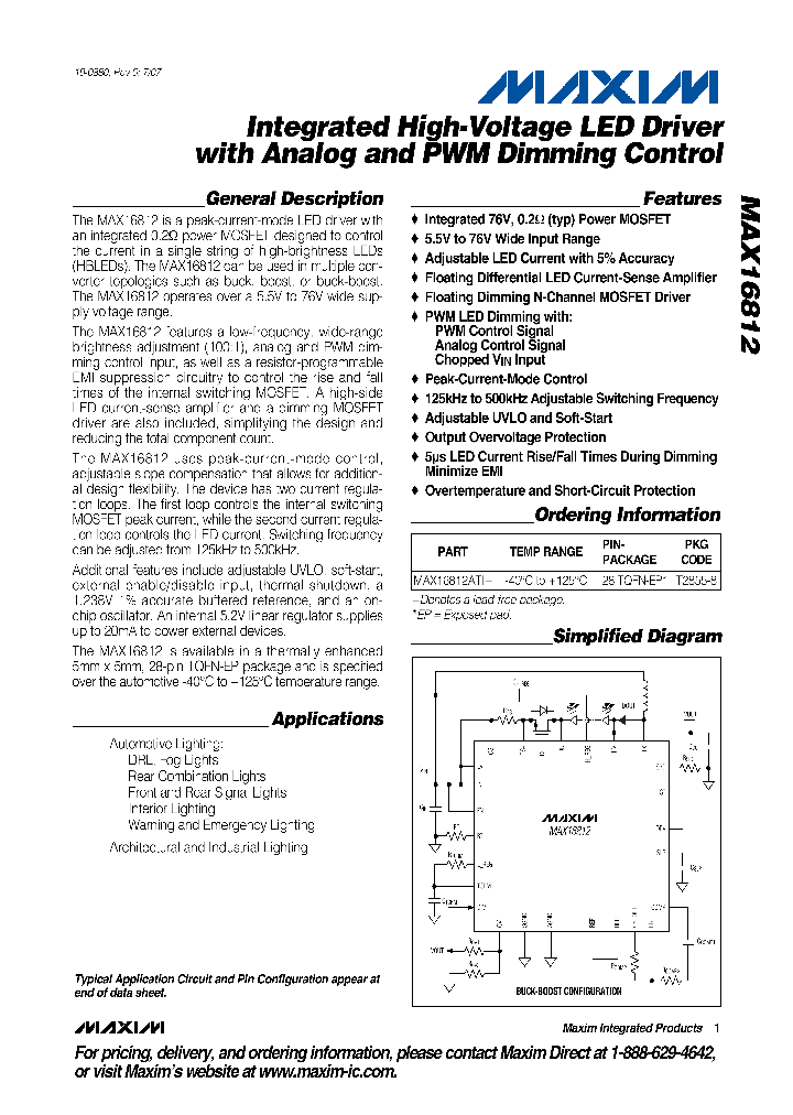 MAX16812ATI_1272510.PDF Datasheet