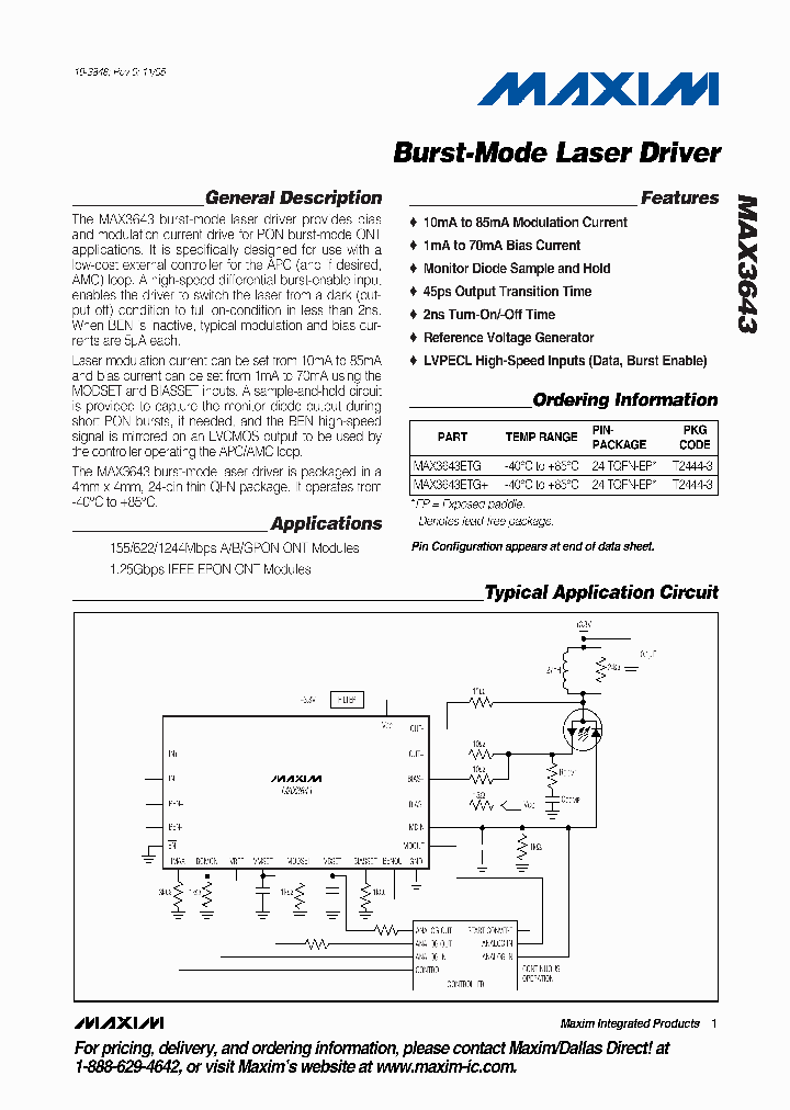 MAX3643ETG_1273067.PDF Datasheet