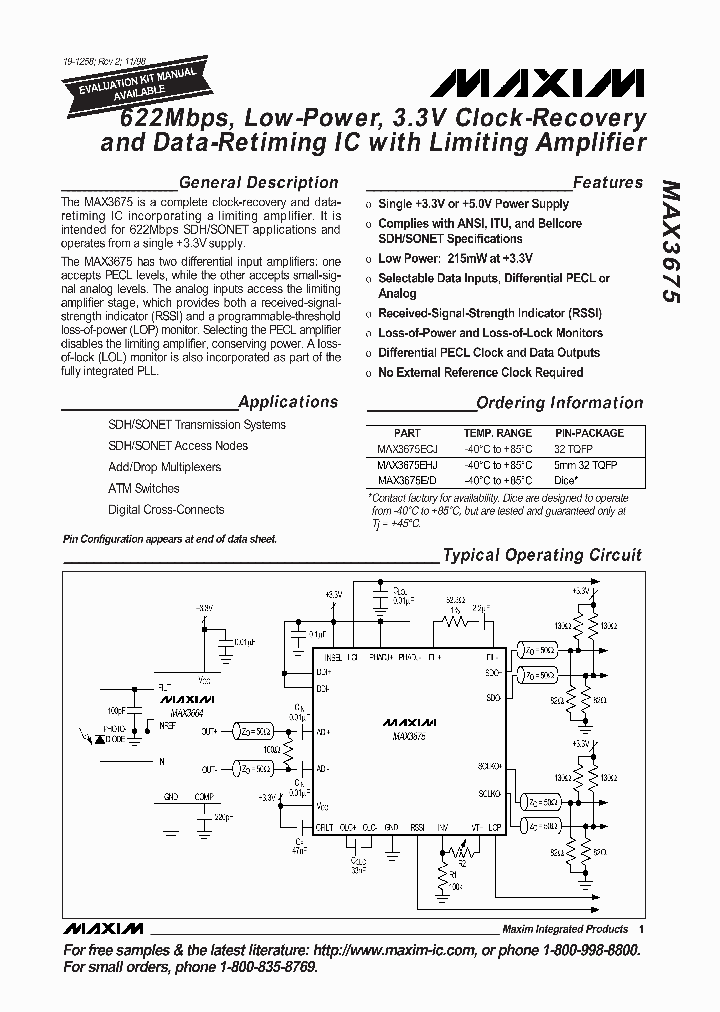 MAX3675ECJ_837685.PDF Datasheet