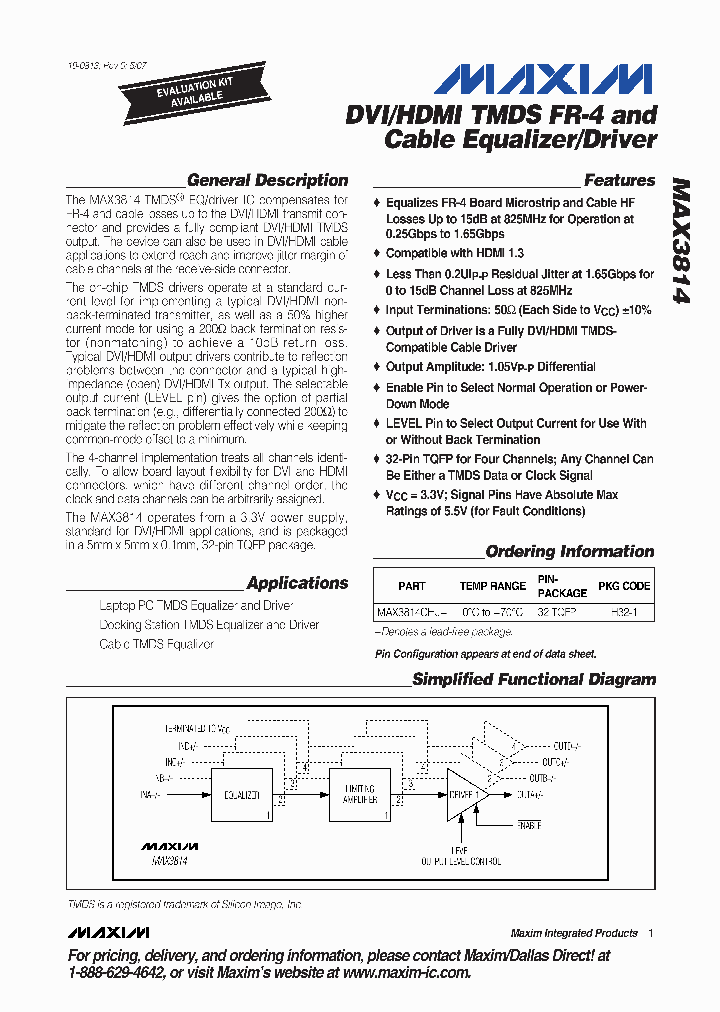 MAX3814CHJ_1273122.PDF Datasheet