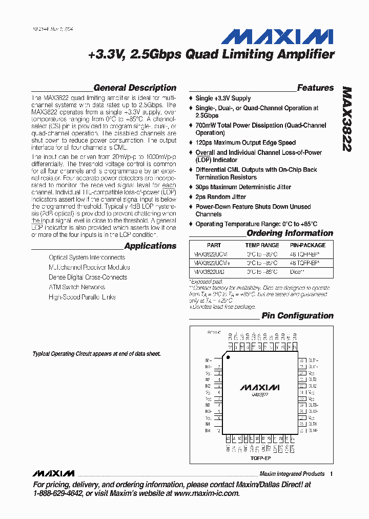 MAX3822UCM_1273123.PDF Datasheet