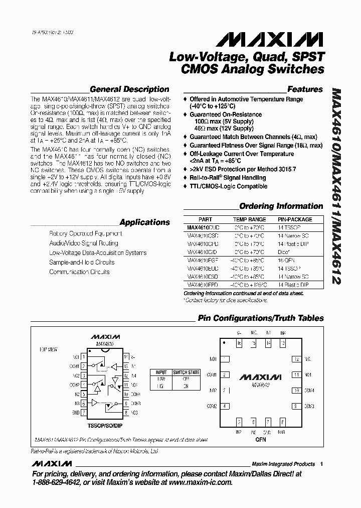 MAX4610CSD_830456.PDF Datasheet