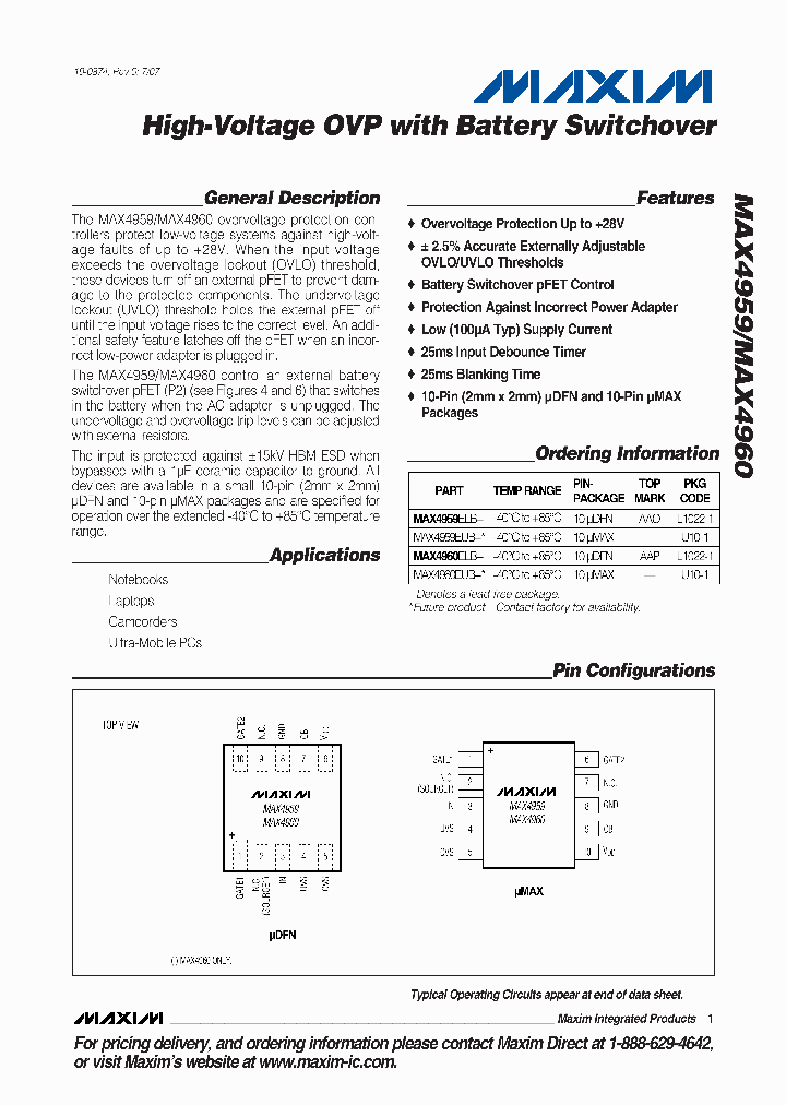 MAX4960EUB_1273449.PDF Datasheet