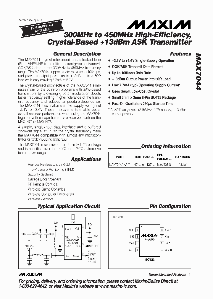 MAX7044AKA-T_1273909.PDF Datasheet