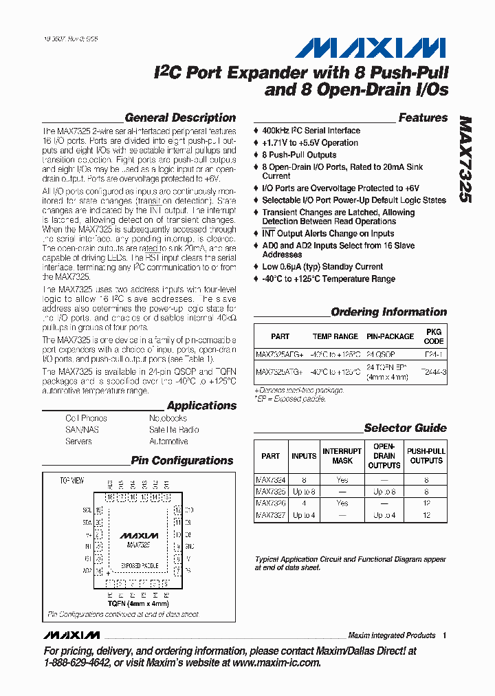MAX7325AEG_700996.PDF Datasheet