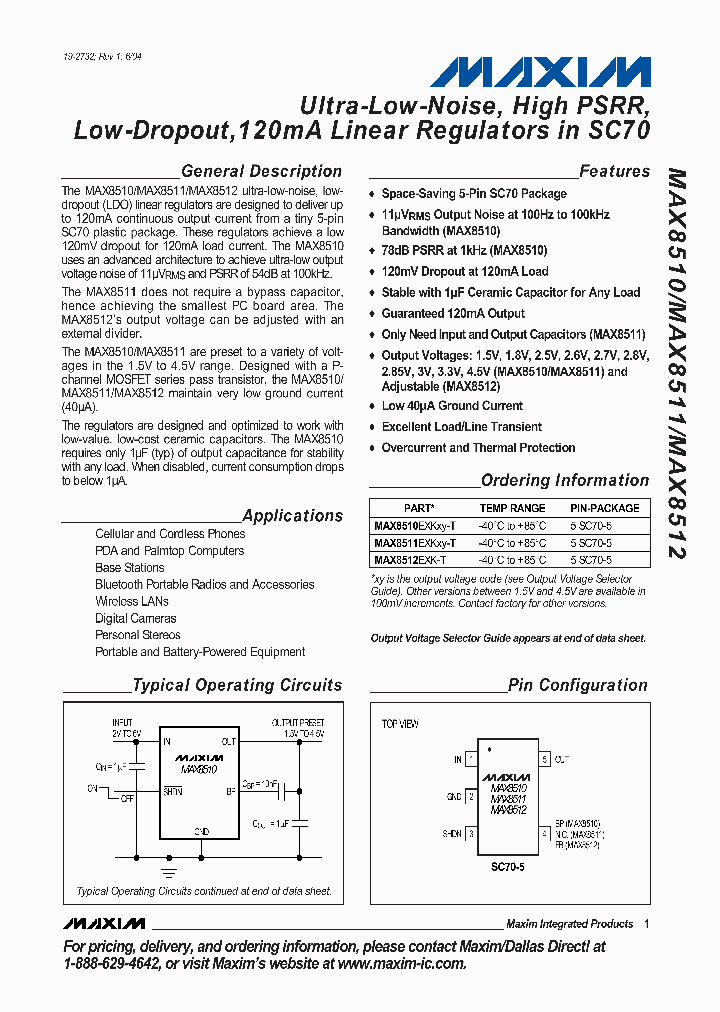 MAX8511EXKXY-T_908045.PDF Datasheet