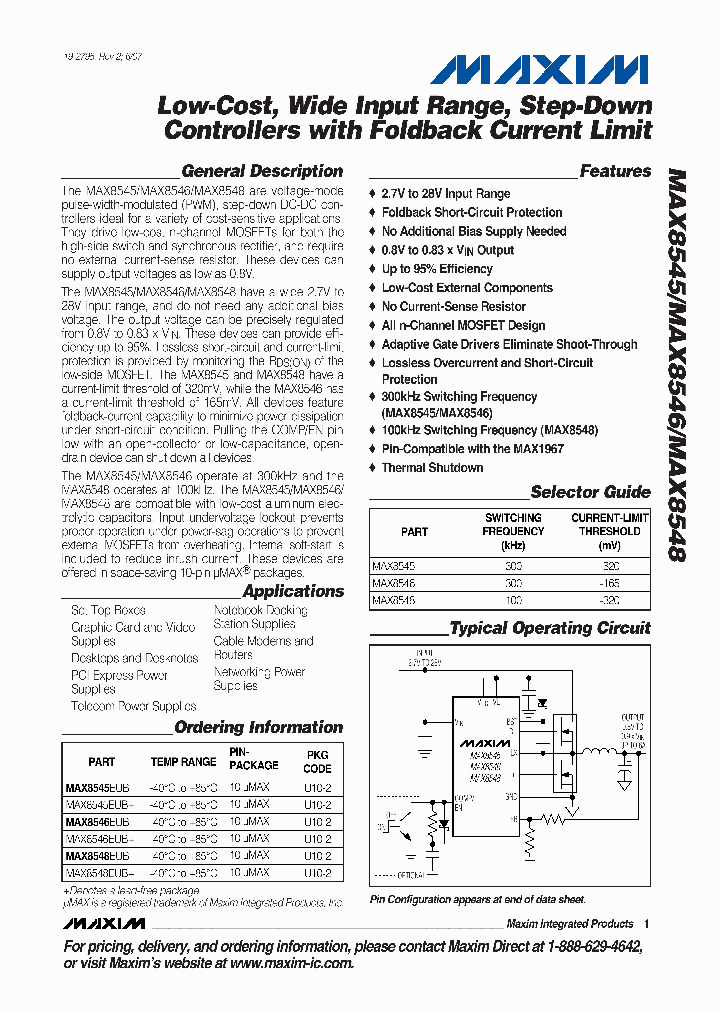 MAX8548EUB_1274072.PDF Datasheet