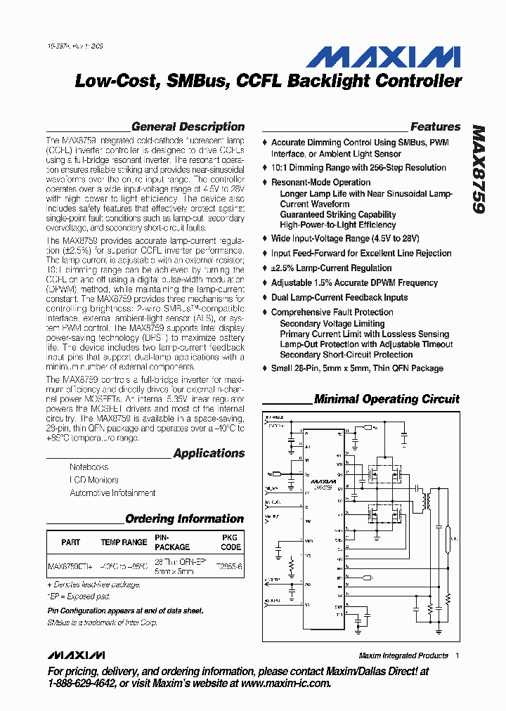 MAX8759ETI_1274144.PDF Datasheet