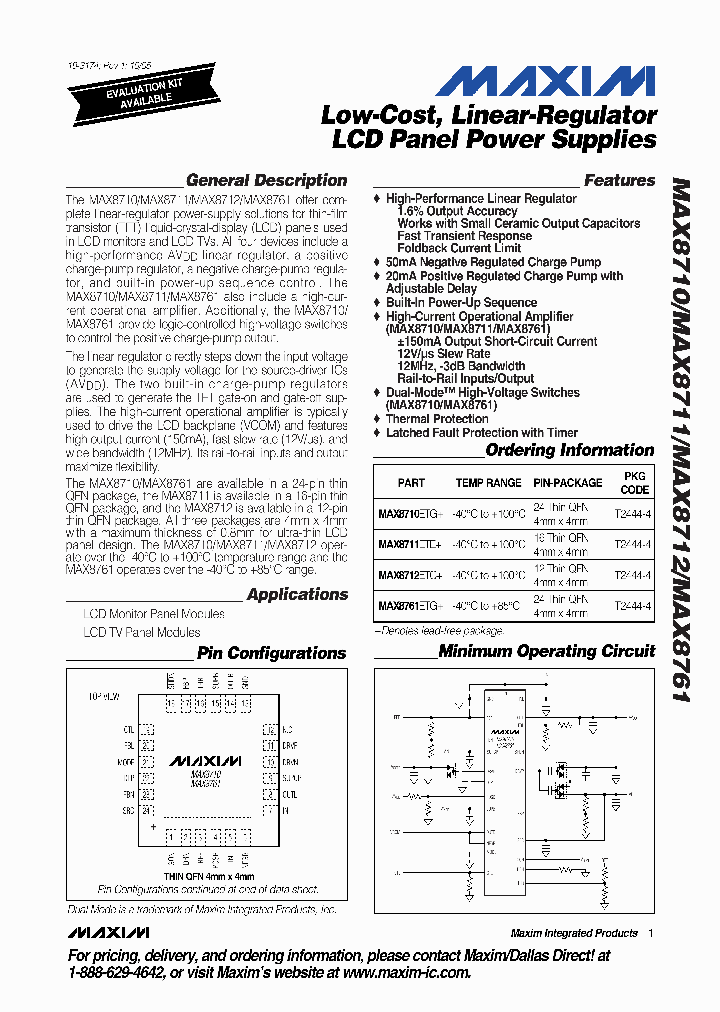 MAX8761ETG_1274146.PDF Datasheet