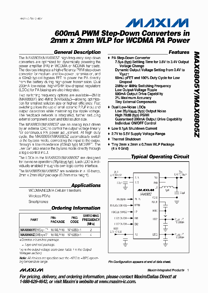 MAX8805YEWEAAT_1110659.PDF Datasheet