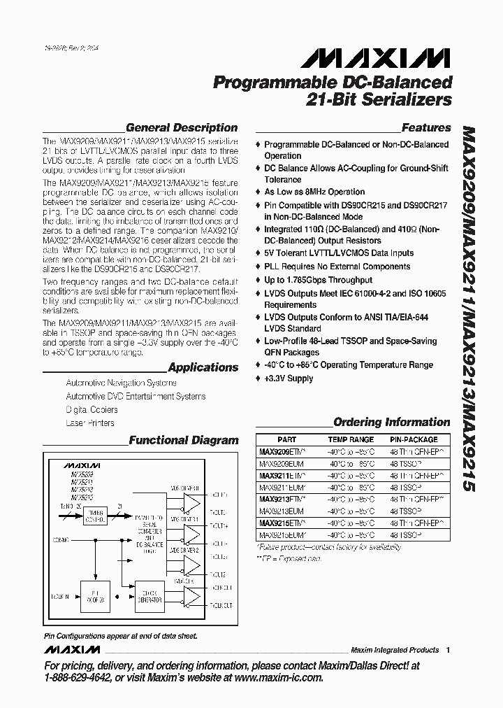 MAX9215EUM_1274232.PDF Datasheet