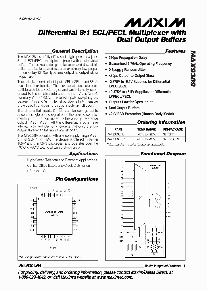 MAX9389ETJ_1274265.PDF Datasheet