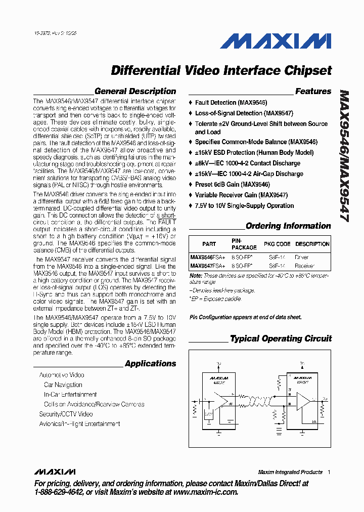 MAX9547ESA_1274278.PDF Datasheet