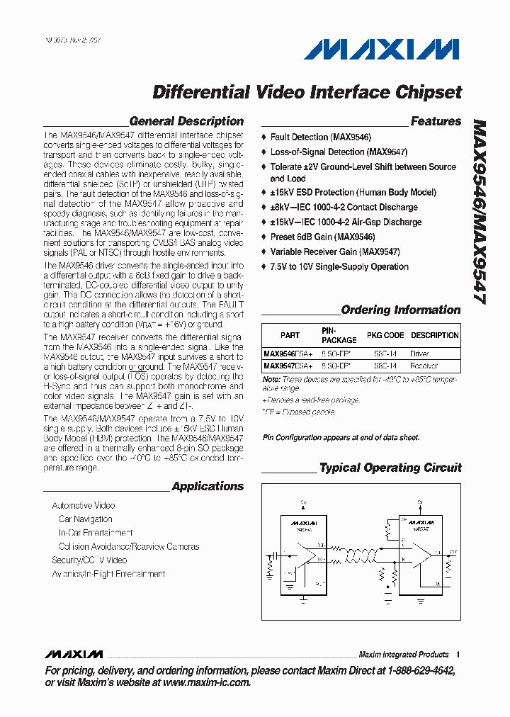 MAX9547ESA_1274279.PDF Datasheet