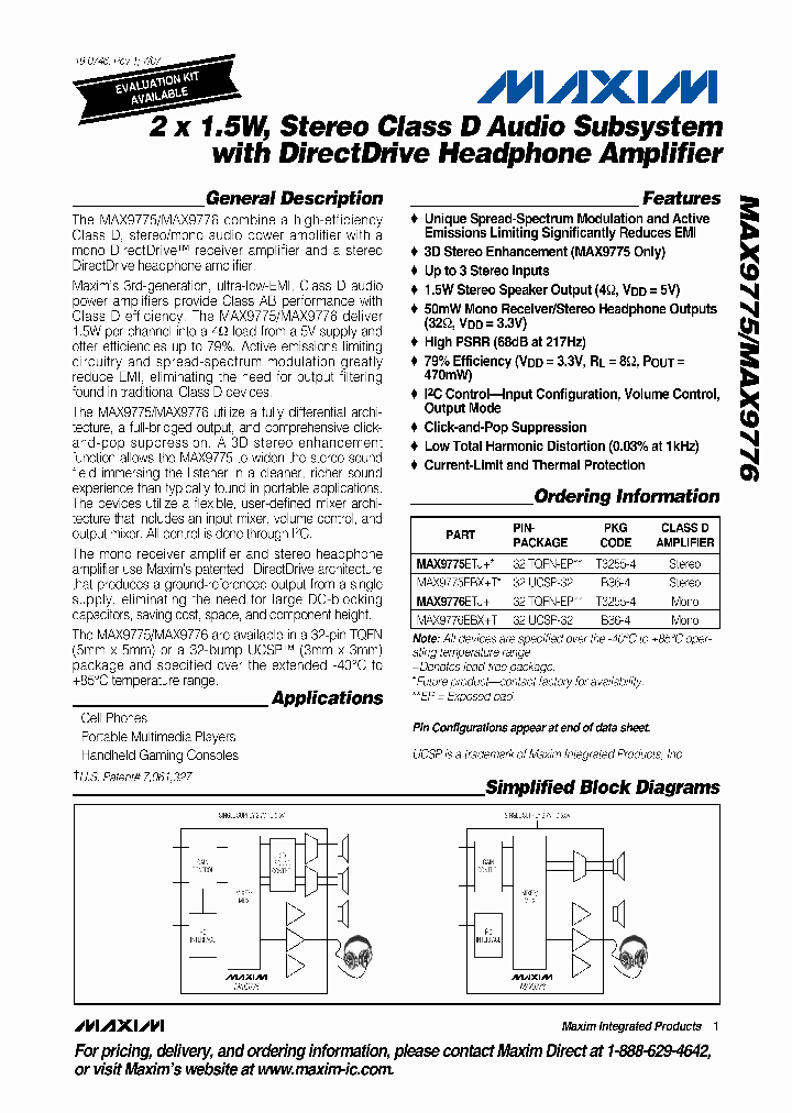 MAX9776ETJ_1274317.PDF Datasheet