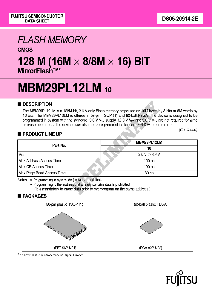 MBM29PL12LM10PCN_1274898.PDF Datasheet