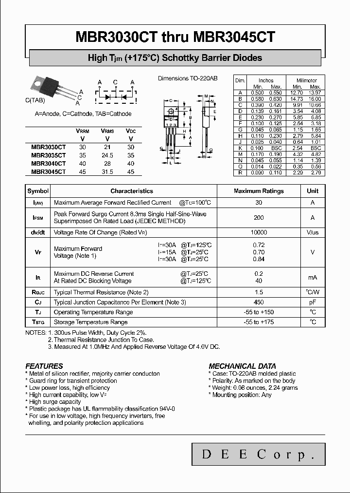 MBR3045CT_1275028.PDF Datasheet