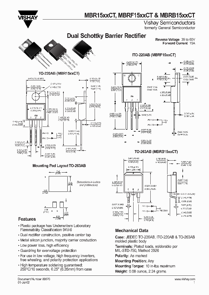 MBRF15XXCT_1275186.PDF Datasheet