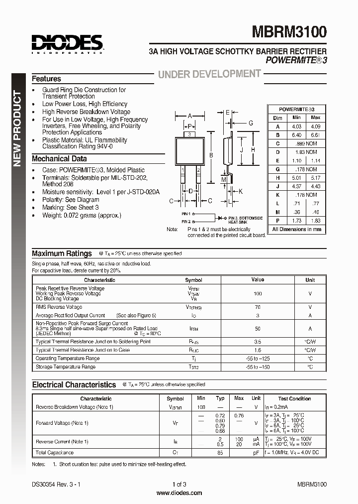 MBRM3100-13_1275226.PDF Datasheet