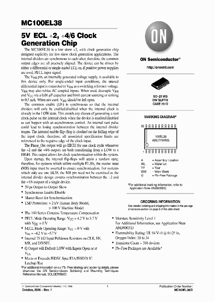 MC100EL38DW_751036.PDF Datasheet