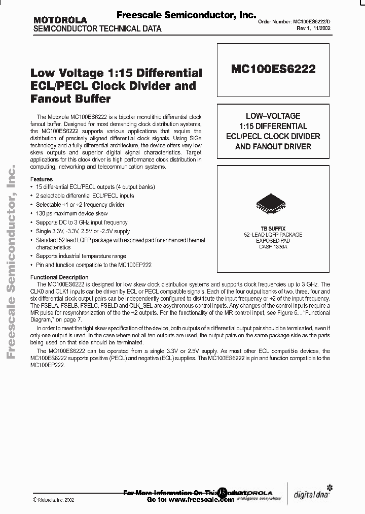 MC100ES6222_1275390.PDF Datasheet