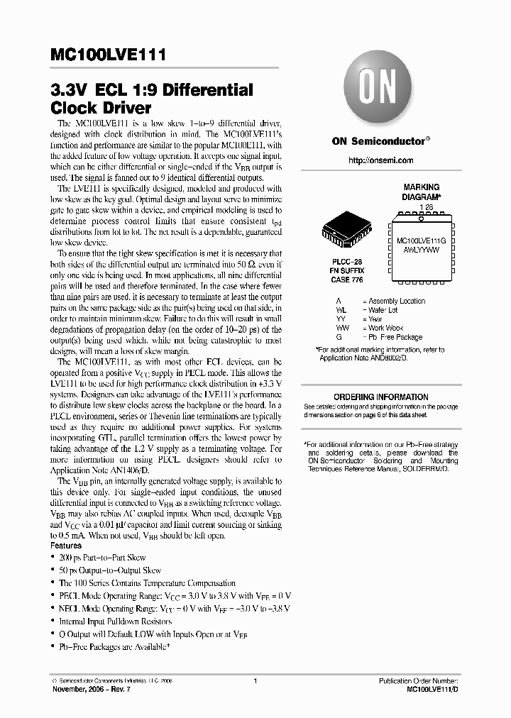 MC100LVE111FNG_752741.PDF Datasheet