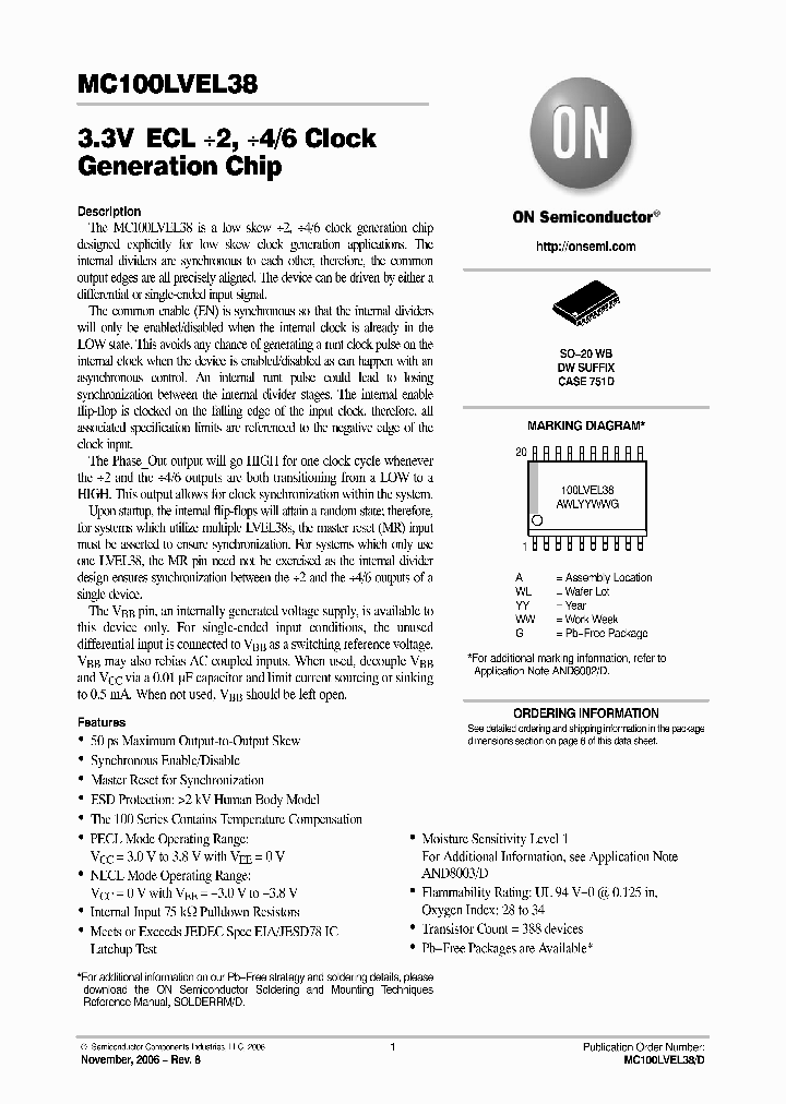 MC100LVEL38DW_753382.PDF Datasheet