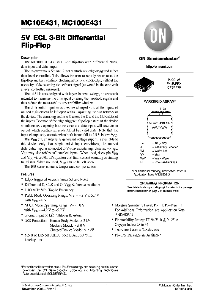 MC100E431FNG_722807.PDF Datasheet