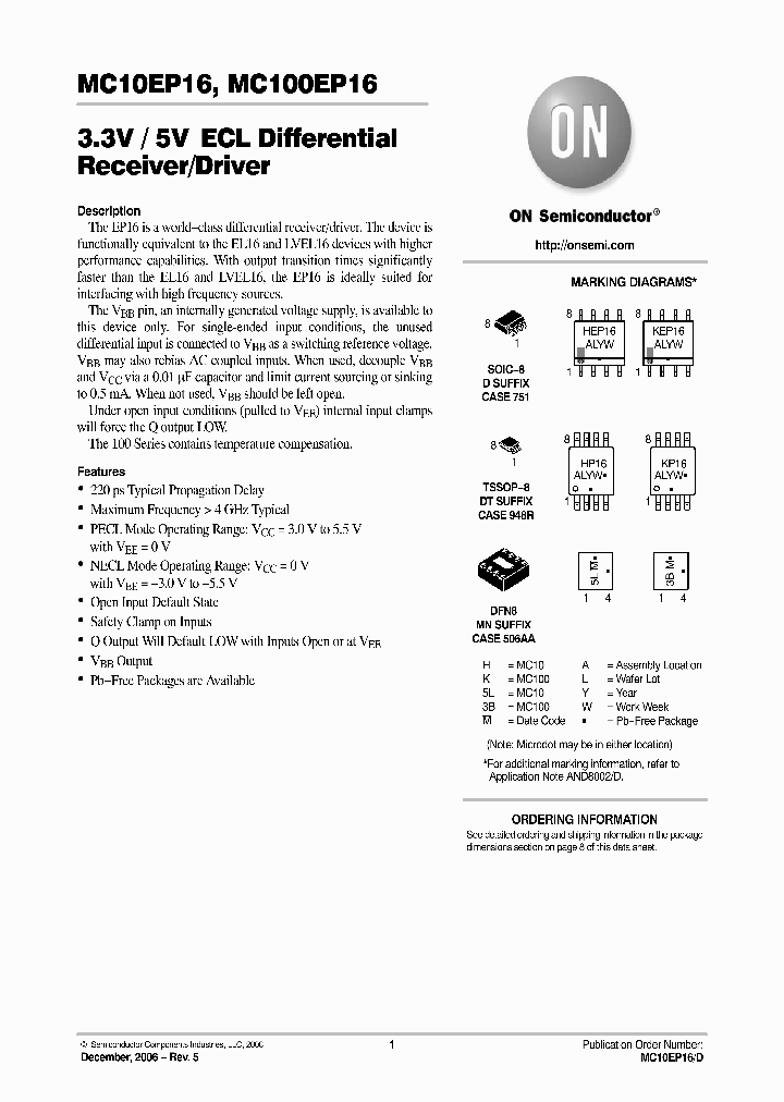 MC100EP16_705263.PDF Datasheet
