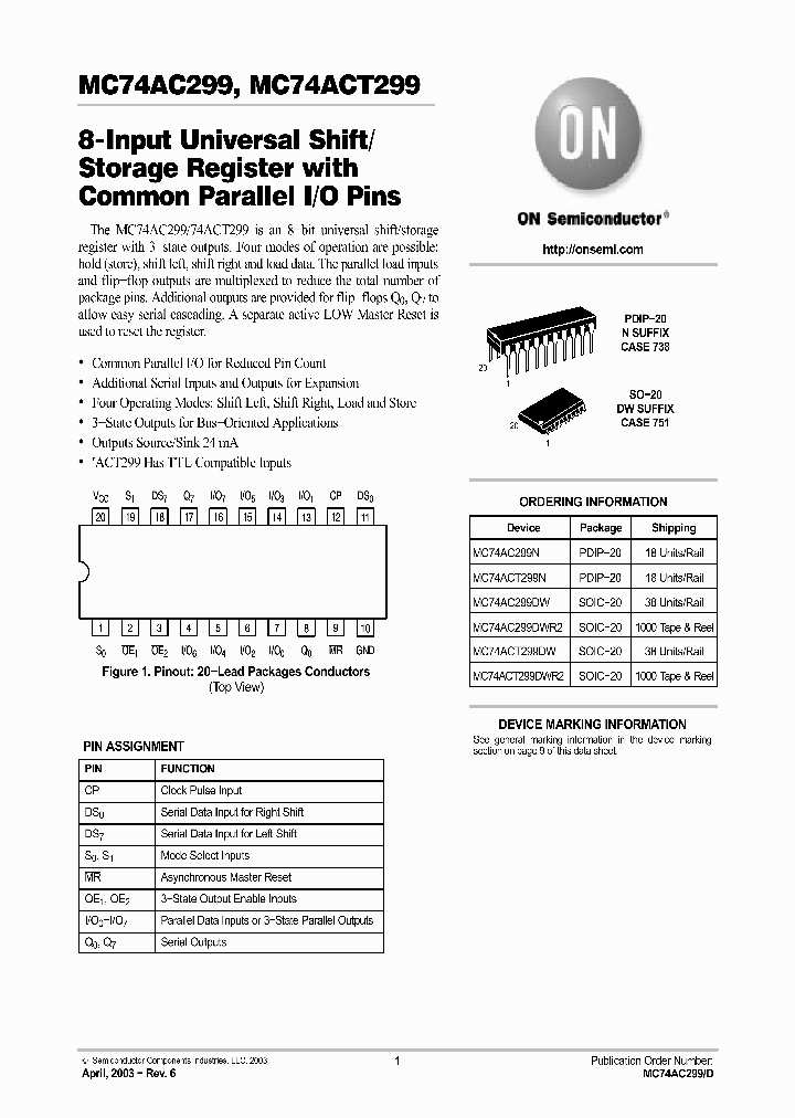 MC74AC299_748954.PDF Datasheet